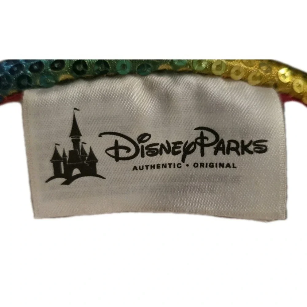 Disney Parks Exclusive Rainbow Sequin Minnie Mouse Mickey Ears Headband Red Blue